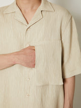 CREPE OPEN COLLAR SHIRTS