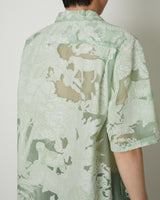 TRANSPARENT TOILE DE JOUY OPEN COLLAR SHIRT GREEN