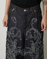 SCULPTURE DENIM WIDE PANTS