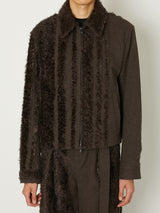 FUR TWEED ZIP BLOUSON