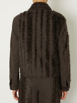 FUR TWEED ZIP BLOUSON