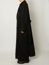 FUR TWEED DOUBLE BRESTED COAT