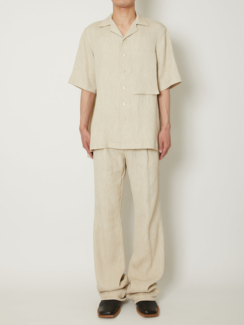 CREPE OPEN COLLAR SHIRTS – TAAKK