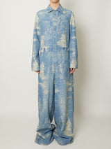 TAAKK DENIM JUMPSUIT  indigo bleach