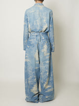 TAAKK DENIM JUMPSUIT  indigo bleach