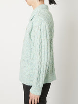 MULTICOLOR CABLE KNIT CARDIGAN