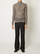 MULTI-COLORED HALF-ZIP KNIT