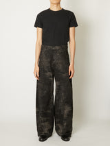 DENIM CURVED PANTS