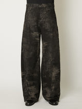 DENIM CURVED PANTS