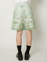 TRANSPARENT TOILE DE JOUY SHORTS GREEN