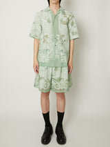 TRANSPARENT TOILE DE JOUY SHORTS GREEN