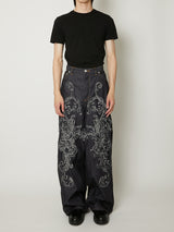 SCULPTURE DENIM WIDE PANTS