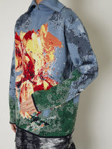 JACQUARD ZIP UP KNIT - TAAKK