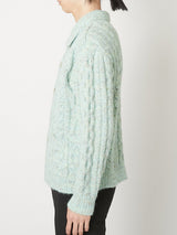 MULTICOLOR CABLE KNIT CARDIGAN - TAAKK