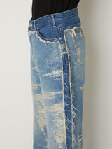 TAAKK DENIM DESIGN FLARED PANTS BLEACH - TAAKK