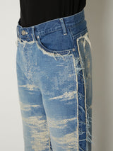 TAAKK DENIM DESIGN FLARED PANTS BLEACH - TAAKK