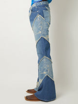 TAAKK DENIM FLARE 5 POCKET PANTS BLEACH - TAAKK
