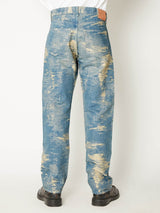 TAAKK DENIM STRAIGHT INDIGO BLEACH0 /13.5 oz - TAAKK