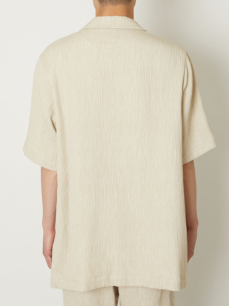 CREPE OPEN COLLAR SHIRT