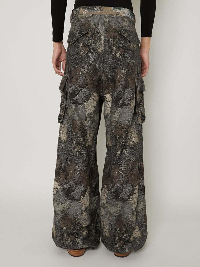 ABSTRACT JACQUARD CARGO PANTS