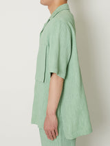 CREPE OPEN COLLAR SHIRT