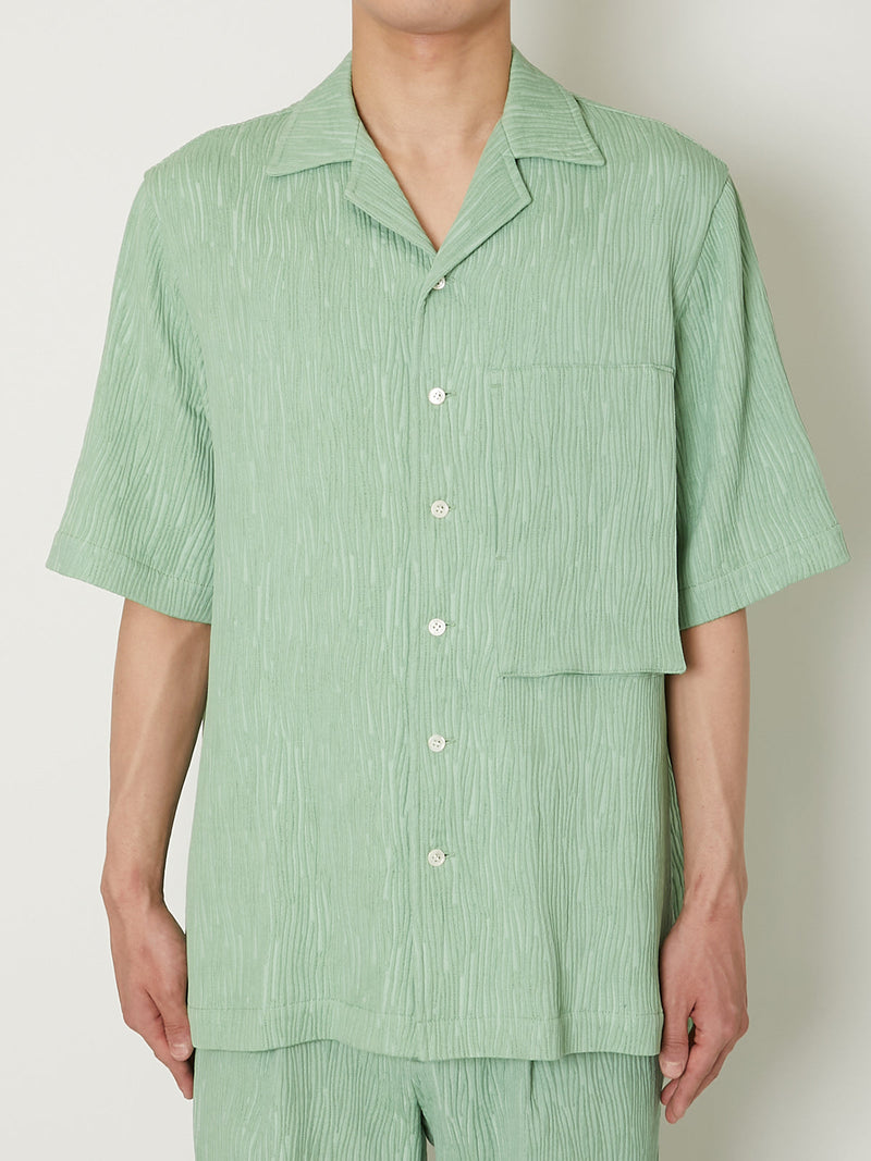 CREPE OPEN COLLAR SHIRT