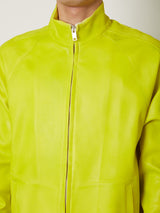 LEATHER COATING JERSEY TRACK BLOUSON