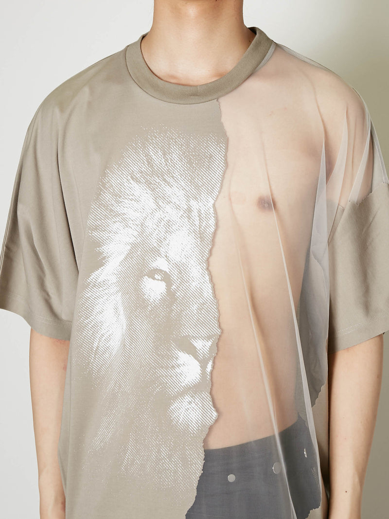 HALF BURNED LION TEE