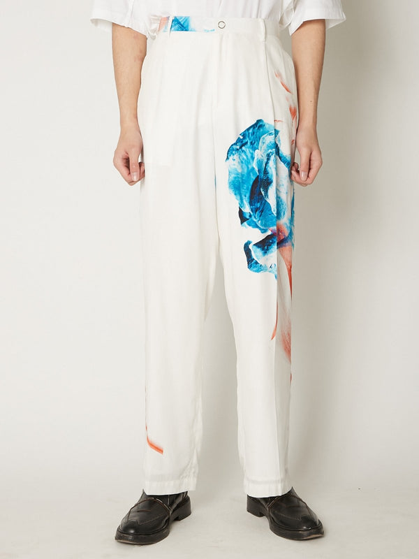 FLORAL SILK PANTS