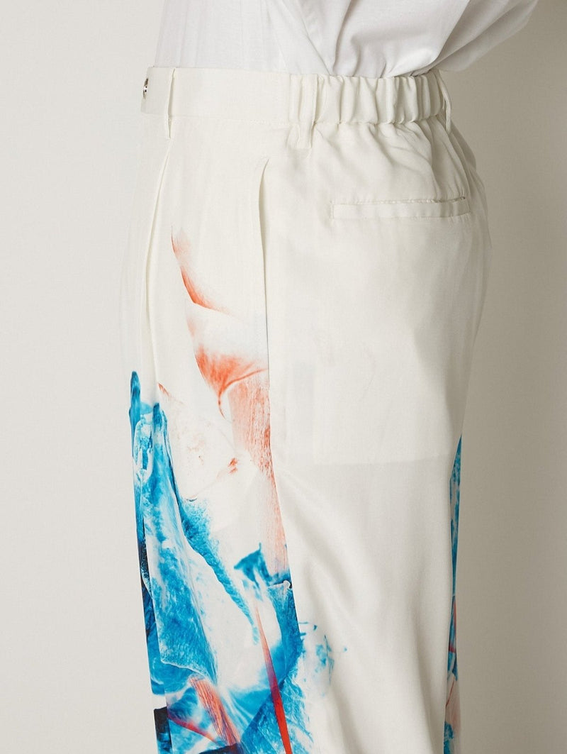 FLORAL SILK PANTS