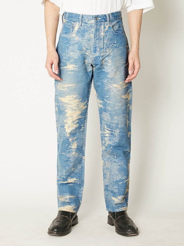 TAAKK DENIM STRAIGHT INDIGO BLEACH0 /13.5 oz