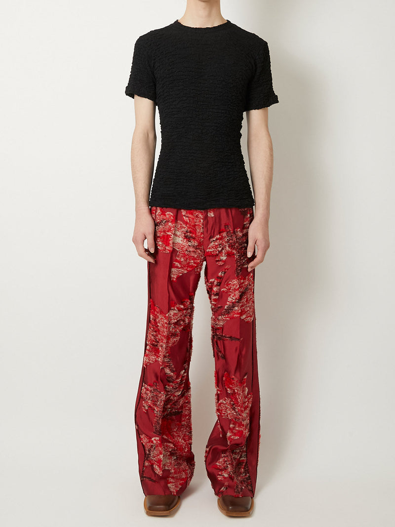 CUT JACQUARD PANTS