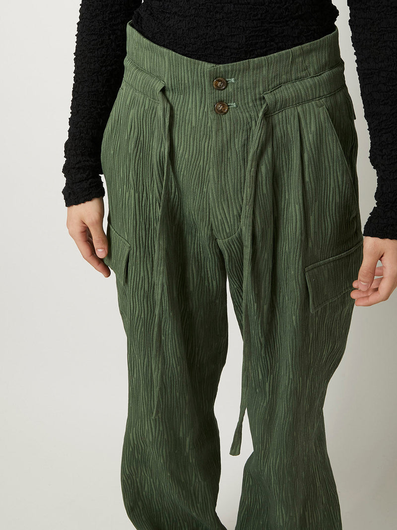 CREPE CARGO PANTS 