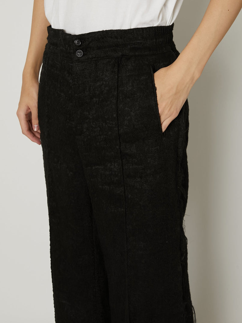 FRINGE MODIFIED STRAIGHT TROUSERS