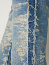 TAAKK DENIM DESIGN FLARED PANTS BLEACH