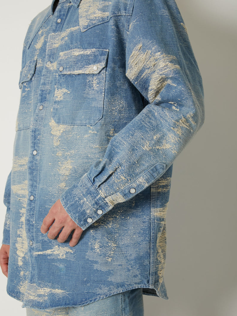 TAAKK DENIM WESTERN SHIRTS BLEACH