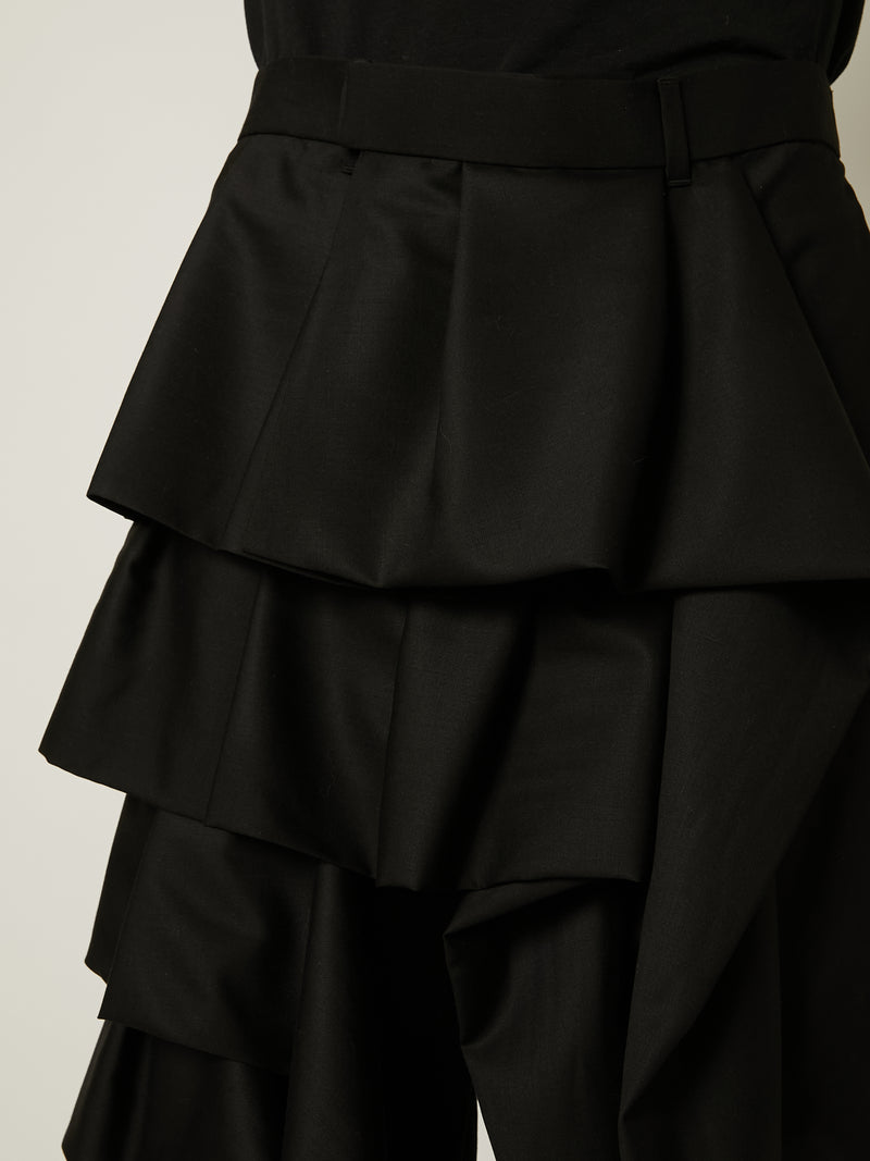 RUFFLE PANTS Polyester Taffeta