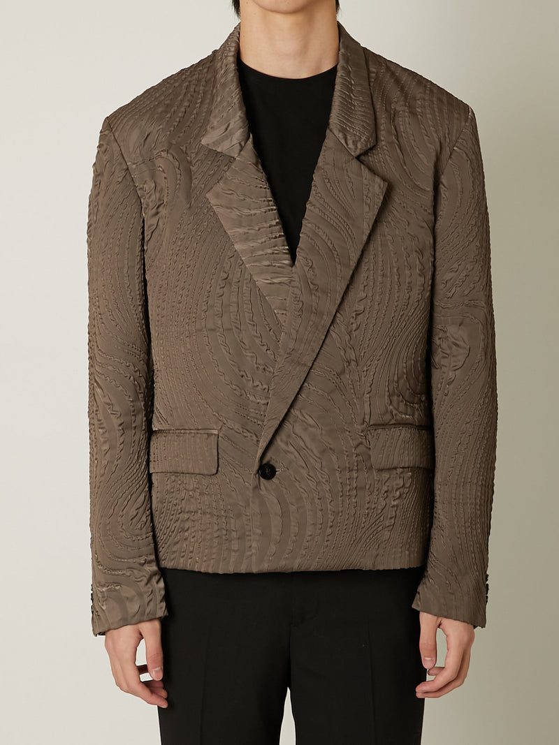 SHRINK QUILTING TAILORED SHORT JACKET