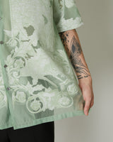 TRANSPARENT TOILE DE JOUY OPEN COLLAR SHIRT