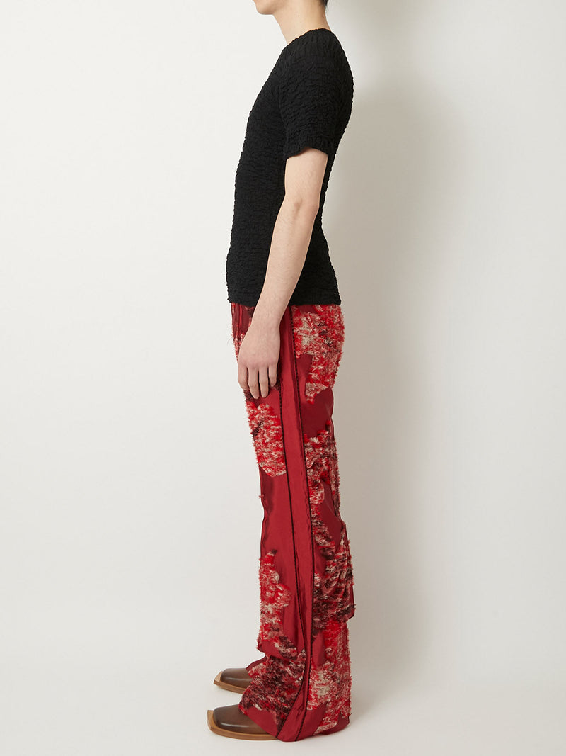 CUT JACQUARD PANTS