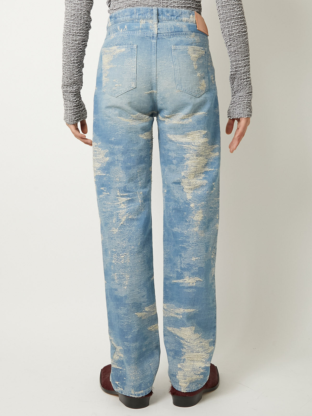 TAAKK denim pants \"BLACK CHEMICAL” TAAKK DENIM SKINNY BLACK BLEACH 13.5 OZ.