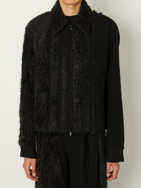 FUR TWEED ZIP BLOUSON