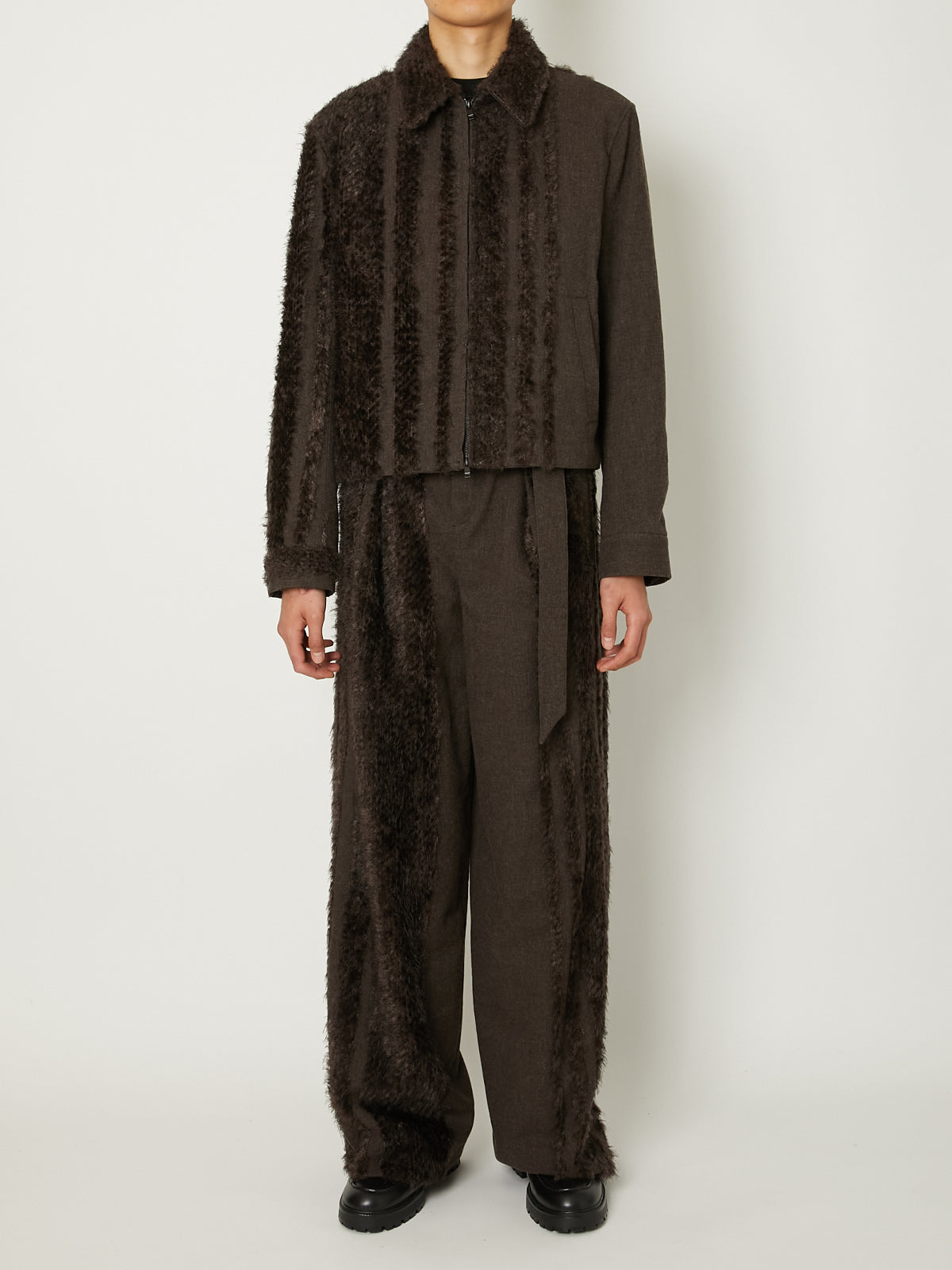 ジャケット・アウター tweed fur  jacket&pocket fur FUR TWEED ZIP BLOUSON – TAAKK