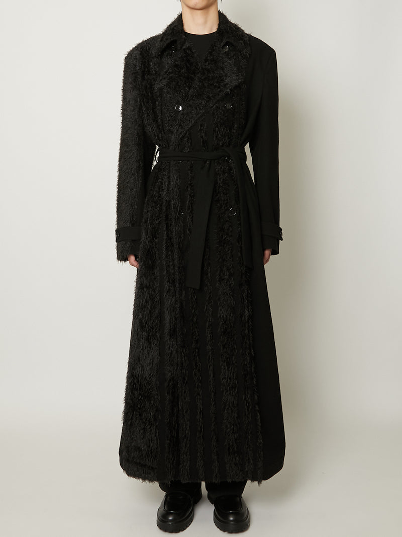 タグ付き新品 Riu Fur collar middle coat RUDSAK VIRGINIE Black Wool Cashmere Peacoat | Faux Fur Collar – Rudsak