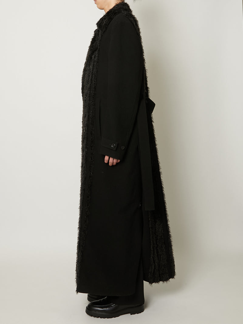 FUR TWEED DOUBLE BRESTED COAT – TAAKK