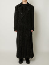 FUR TWEED DOUBLE BRESTED COAT