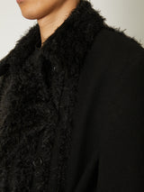 FUR TWEED DOUBLE BRESTED COAT