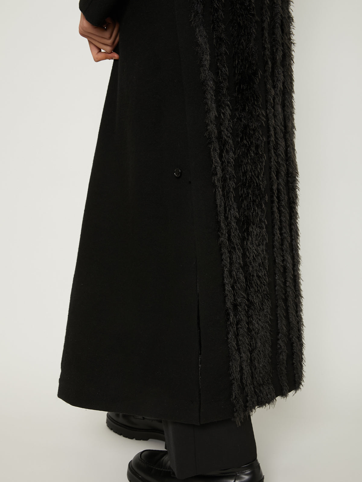 FUR TWEED DOUBLE BRESTED COAT – TAAKK