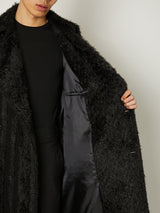 FUR TWEED DOUBLE BRESTED COAT