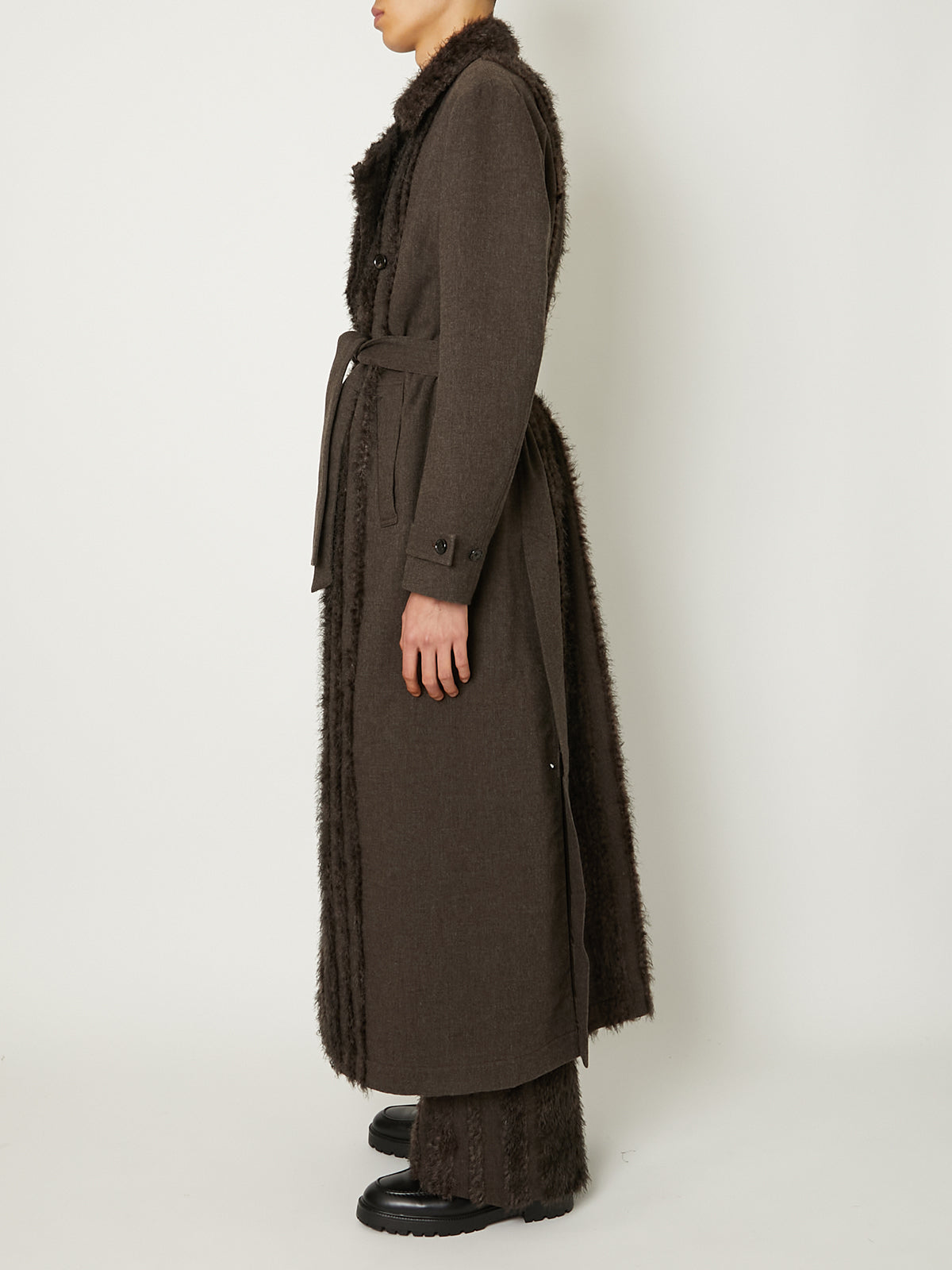 FUR TWEED DOUBLE BRESTED COAT – TAAKK